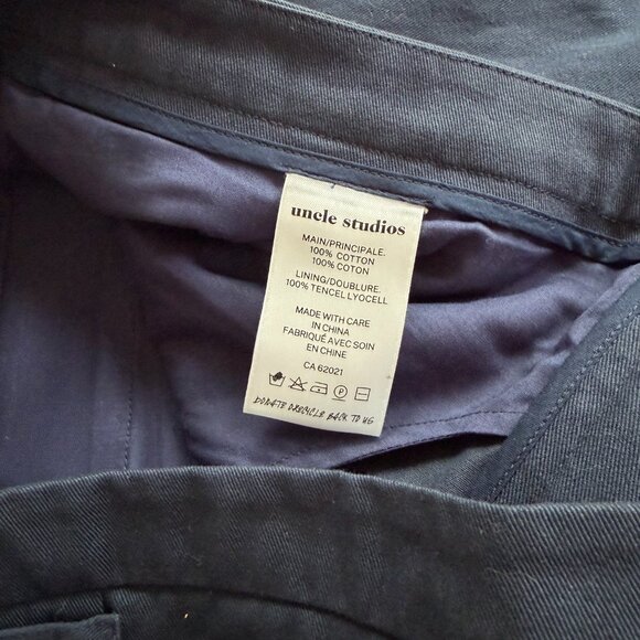Uncle Studios Cigarette Trouser Navy Large NWOT - Picture 4 of 5